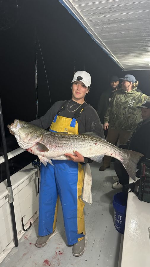 Montauk Night Striped Bass Fishing