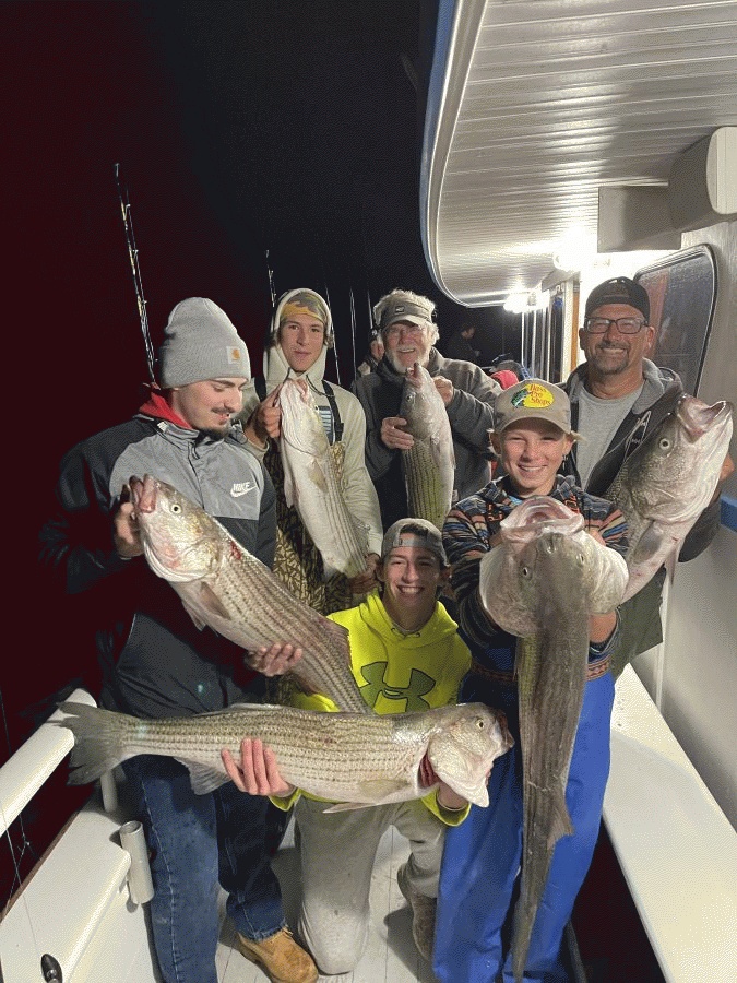 Montauk Night Striped Bass Fishing